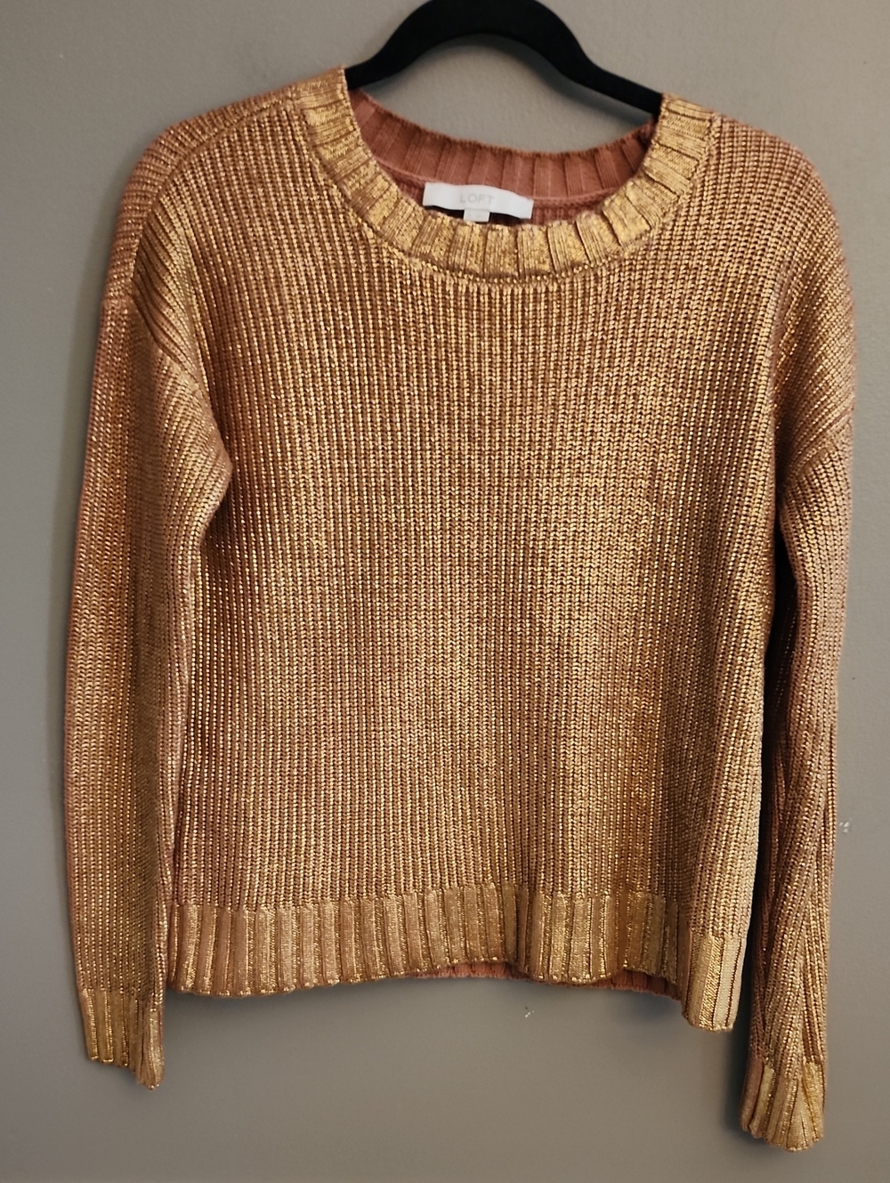 LOFT Gold Foiled Crewneck Sweater